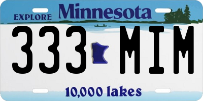 MN license plate 333MIM