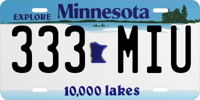 MN license plate 333MIU