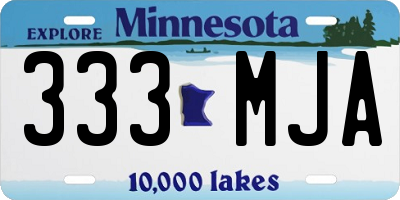 MN license plate 333MJA