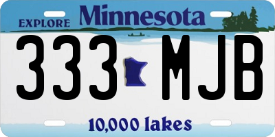 MN license plate 333MJB