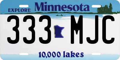 MN license plate 333MJC