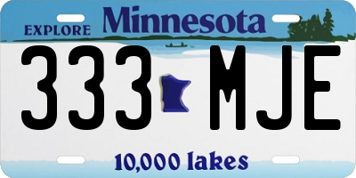 MN license plate 333MJE