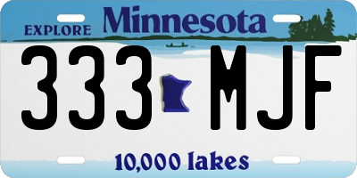 MN license plate 333MJF