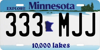MN license plate 333MJJ