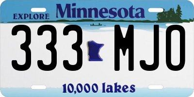 MN license plate 333MJO