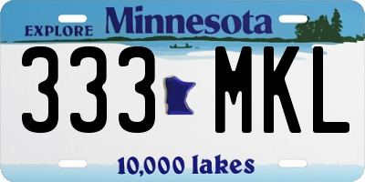 MN license plate 333MKL