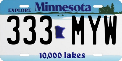 MN license plate 333MYW