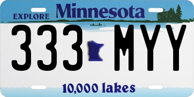 MN license plate 333MYY
