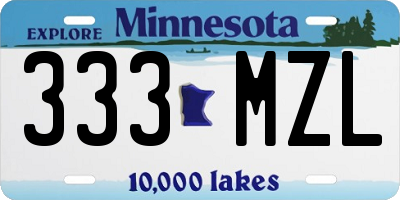 MN license plate 333MZL