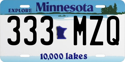 MN license plate 333MZQ
