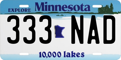 MN license plate 333NAD