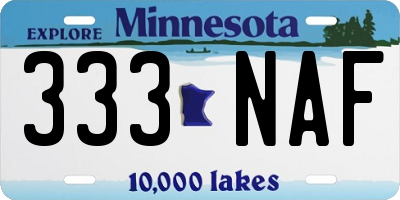 MN license plate 333NAF