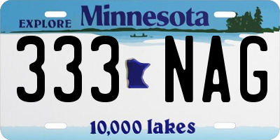 MN license plate 333NAG