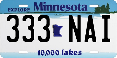 MN license plate 333NAI