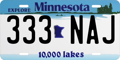 MN license plate 333NAJ