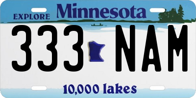 MN license plate 333NAM