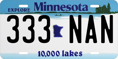 MN license plate 333NAN