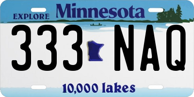 MN license plate 333NAQ