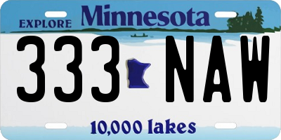 MN license plate 333NAW