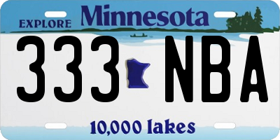 MN license plate 333NBA