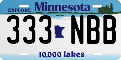 MN license plate 333NBB