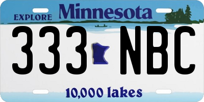 MN license plate 333NBC