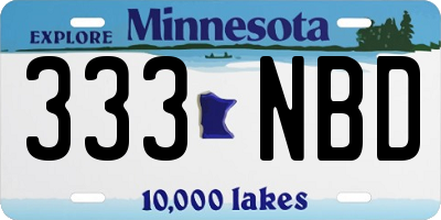 MN license plate 333NBD