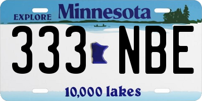 MN license plate 333NBE