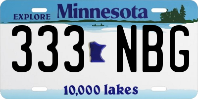 MN license plate 333NBG