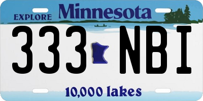 MN license plate 333NBI
