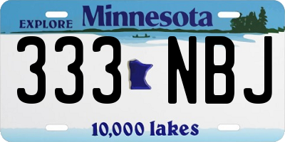 MN license plate 333NBJ