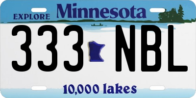 MN license plate 333NBL
