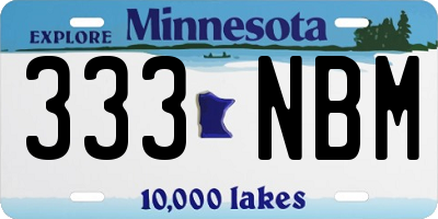 MN license plate 333NBM