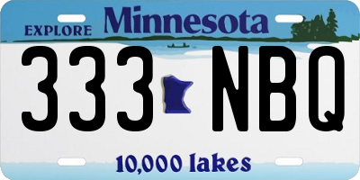 MN license plate 333NBQ