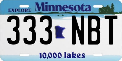 MN license plate 333NBT