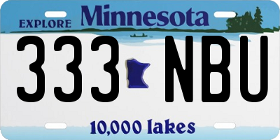 MN license plate 333NBU