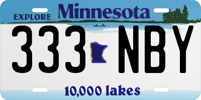 MN license plate 333NBY
