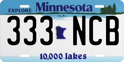MN license plate 333NCB