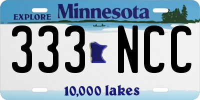 MN license plate 333NCC