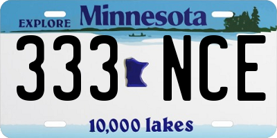 MN license plate 333NCE