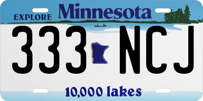 MN license plate 333NCJ