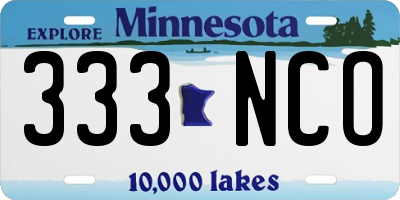 MN license plate 333NCO