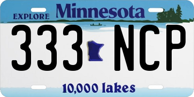 MN license plate 333NCP