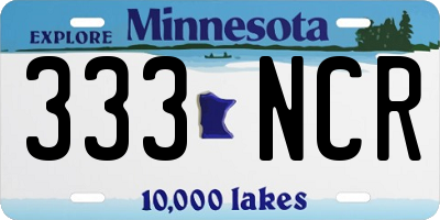 MN license plate 333NCR
