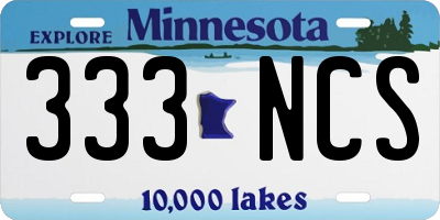 MN license plate 333NCS