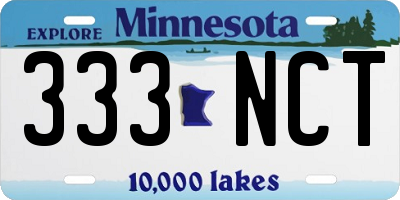 MN license plate 333NCT
