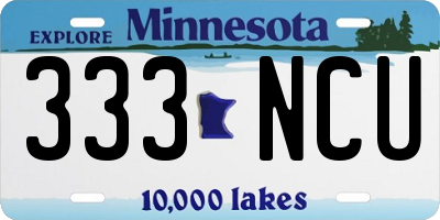 MN license plate 333NCU