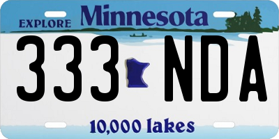 MN license plate 333NDA
