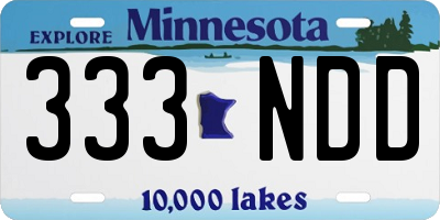 MN license plate 333NDD