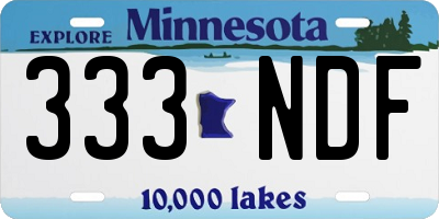 MN license plate 333NDF